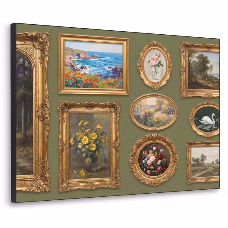 Hert - Bos - Natuur - Klassiek - Dieren Textielframe zwart klein -3d