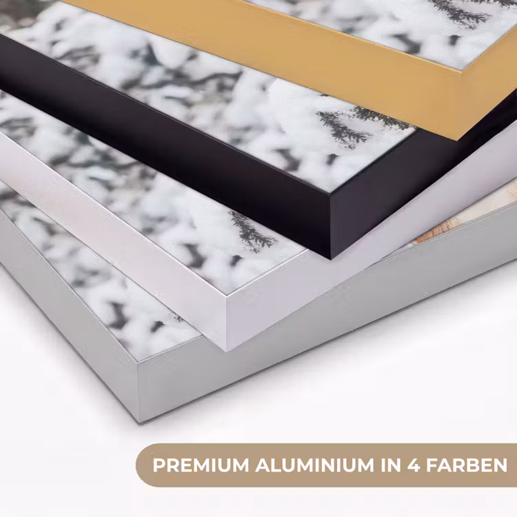 Hert - Sneeuw - Winter - Bos - Dieren Textielframe zwart klein -USP_kleurenDE