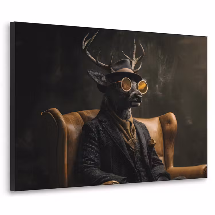 Hert - Zonnebril - Zwart - Pak Textielframe zwart klein -3d