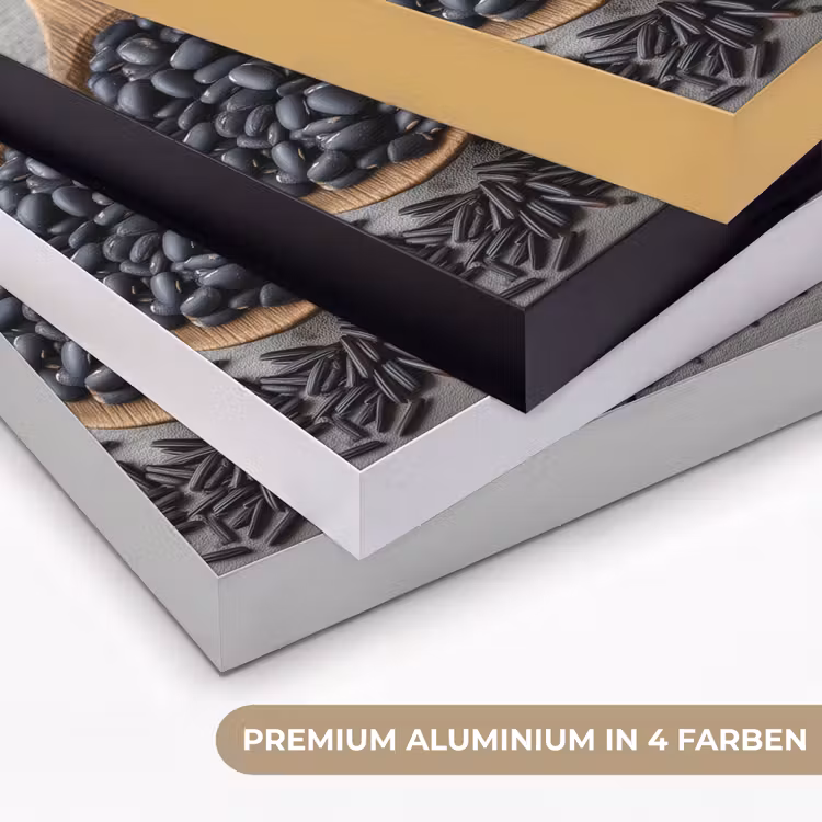 Houten - Lepels - Rijst - Zaden Textielframe zwart klein -USP_kleurenDE