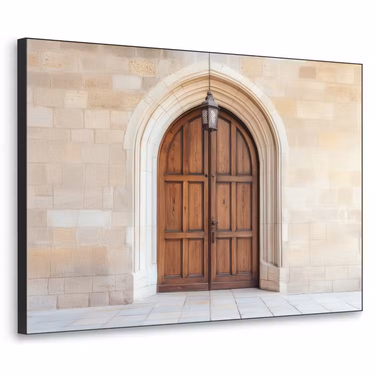 Houten - Deur - Lantaarn Textielframe zwart klein -3d