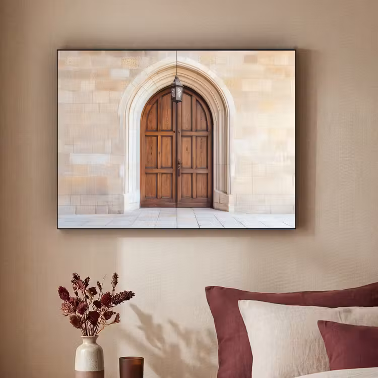 Houten - Deur - Lantaarn Textielframe zwart klein -sfeer1