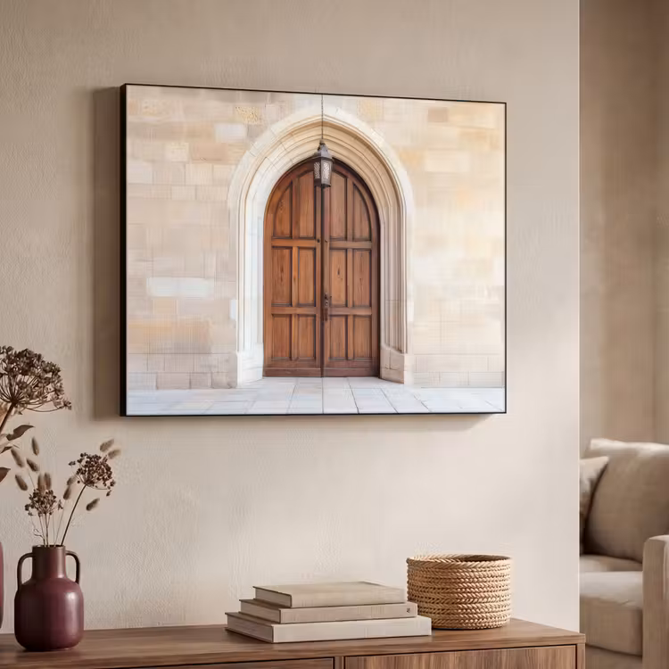 Houten - Deur - Lantaarn Textielframe zwart klein -sfeer3
