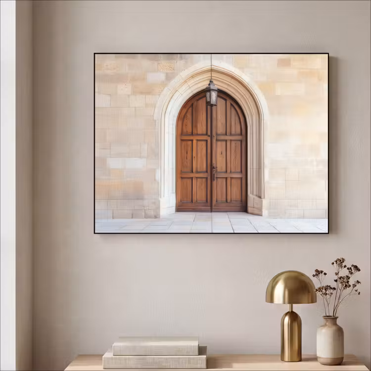 Houten - Deur - Lantaarn Textielframe - compleet frame klein -sfeer2
