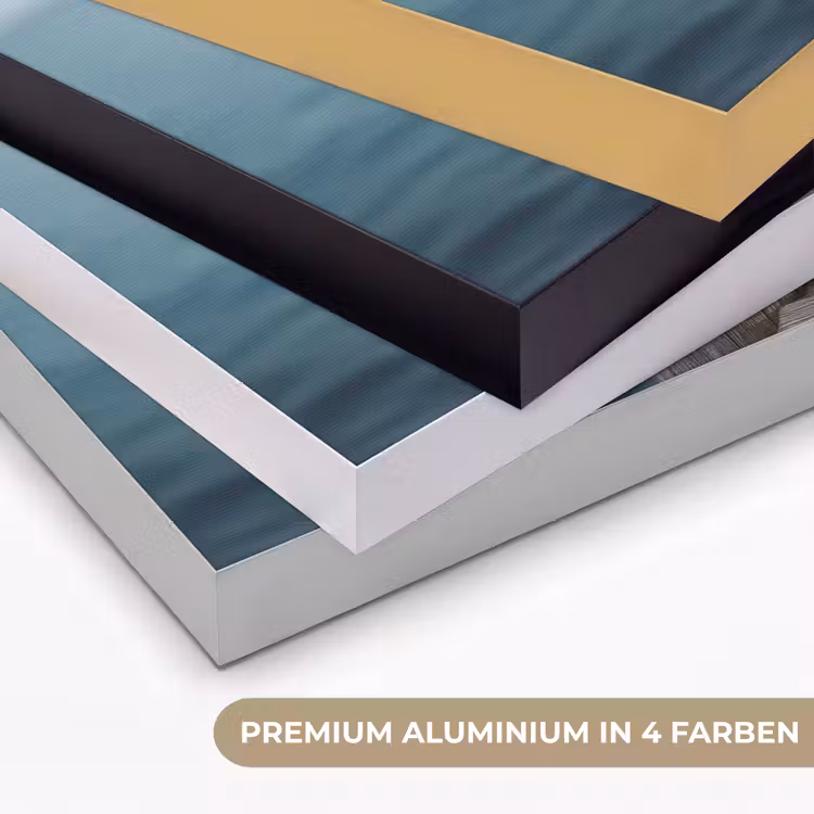 Houten steiger - Helderblauwe lucht Textielframe zwart klein -USP_kleurenDE