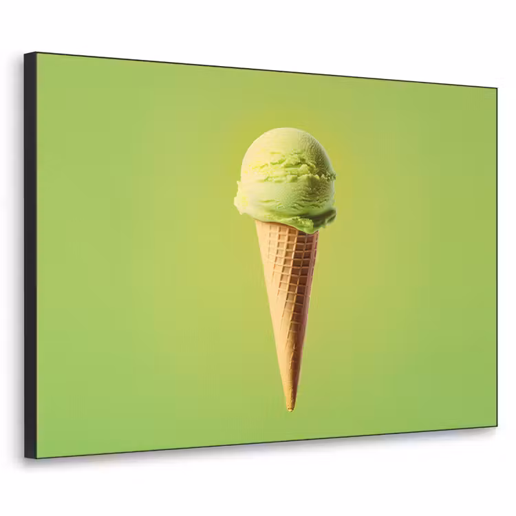 Hoorntje - Schepijs - Groen Textielframe zwart klein -3d
