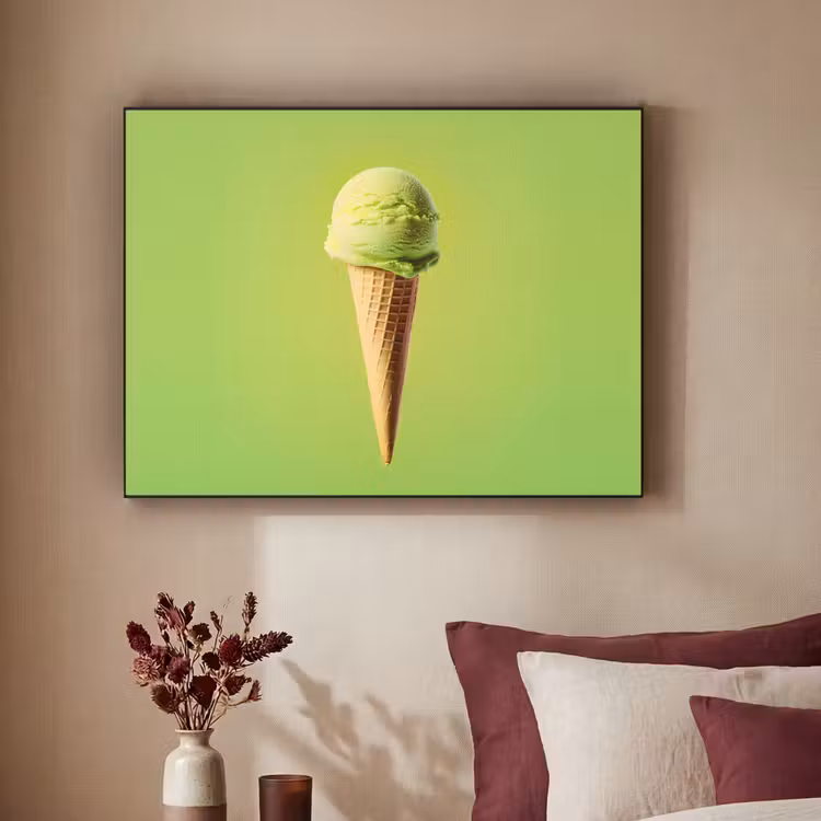 Hoorntje - Schepijs - Groen Textielframe - compleet frame klein -sfeer1
