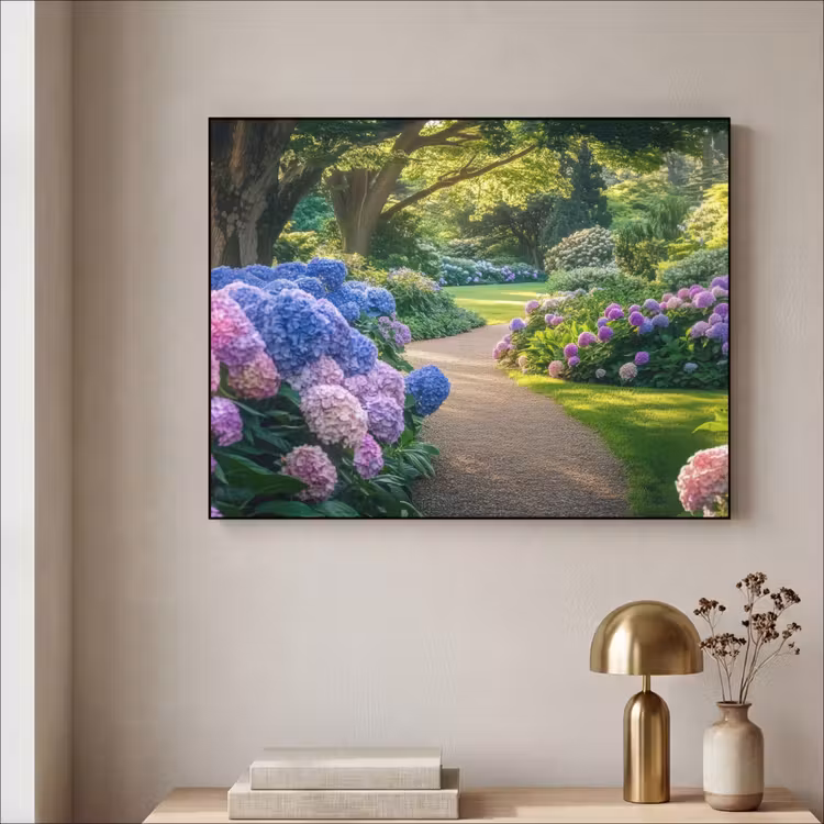 Hortensia- Park - Pad Textielframe zwart klein -sfeer2