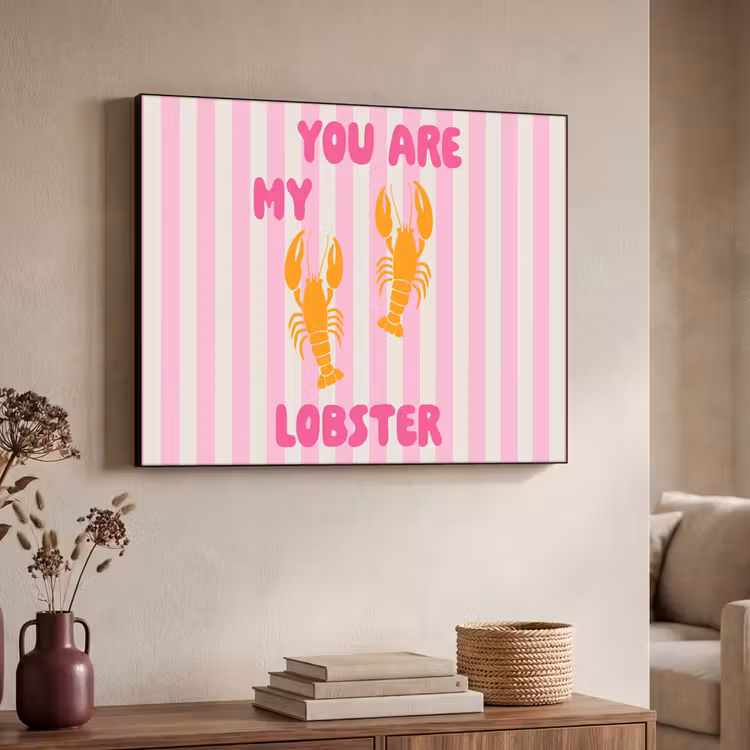 Lobster - Love - Valentijn Textielframe - compleet frame klein -sfeer3