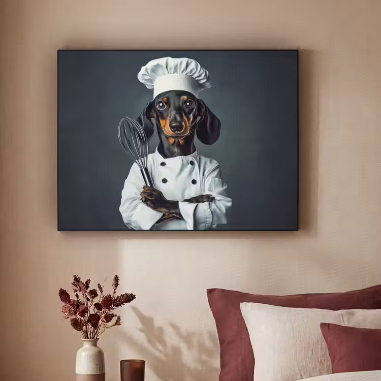 Hond - Garde - Kok Textielframe - compleet frame klein -sfeer1