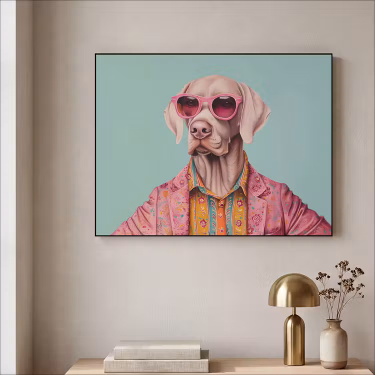 Hond - Overhemd - Bloemen - Bril Textielframe - compleet frame klein -sfeer2