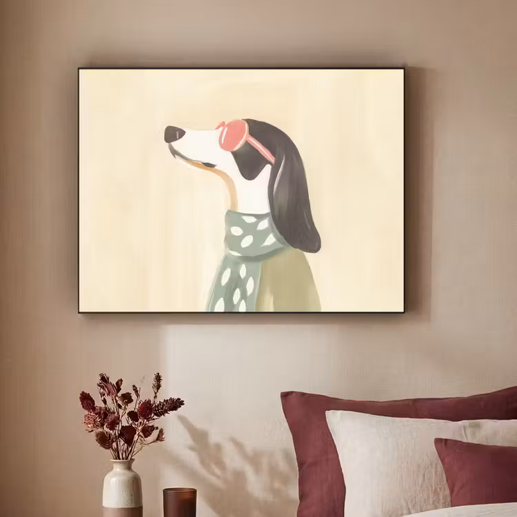 Hond - Zonnebril - Sjaal Textielframe zwart klein -sfeer1