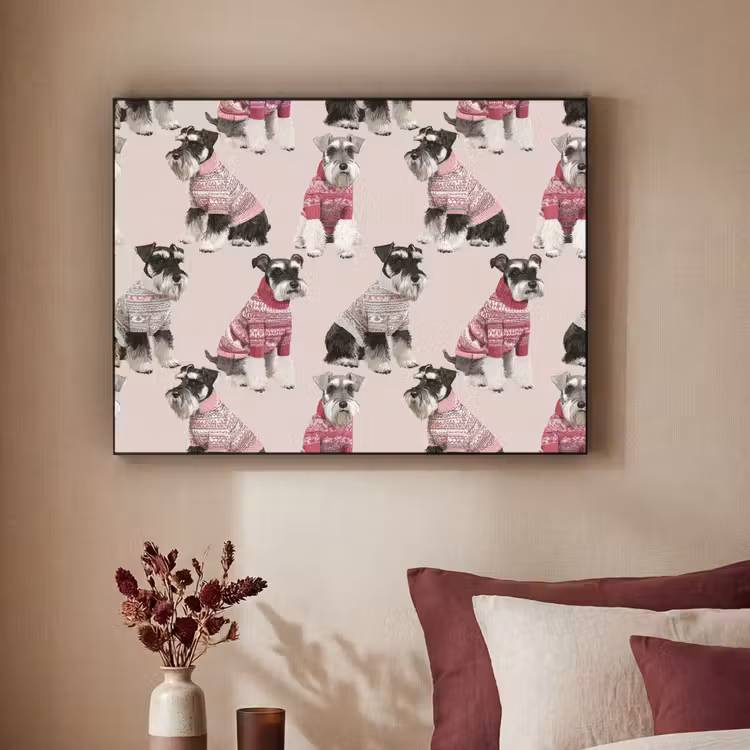 Honden - Truien - Rood Textielframe zwart klein 947 -sfeer1