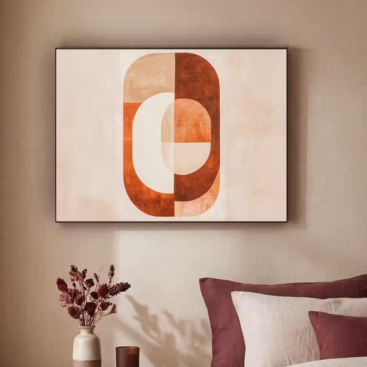 Illustratie - Abstract - Vormen - Rood Textielframe - compleet frame klein -sfeer1