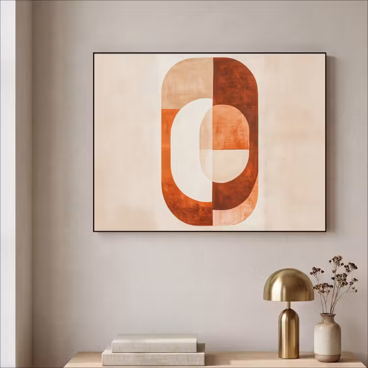 Illustratie - Abstract - Vormen - Rood Textielframe - compleet frame klein -sfeer2