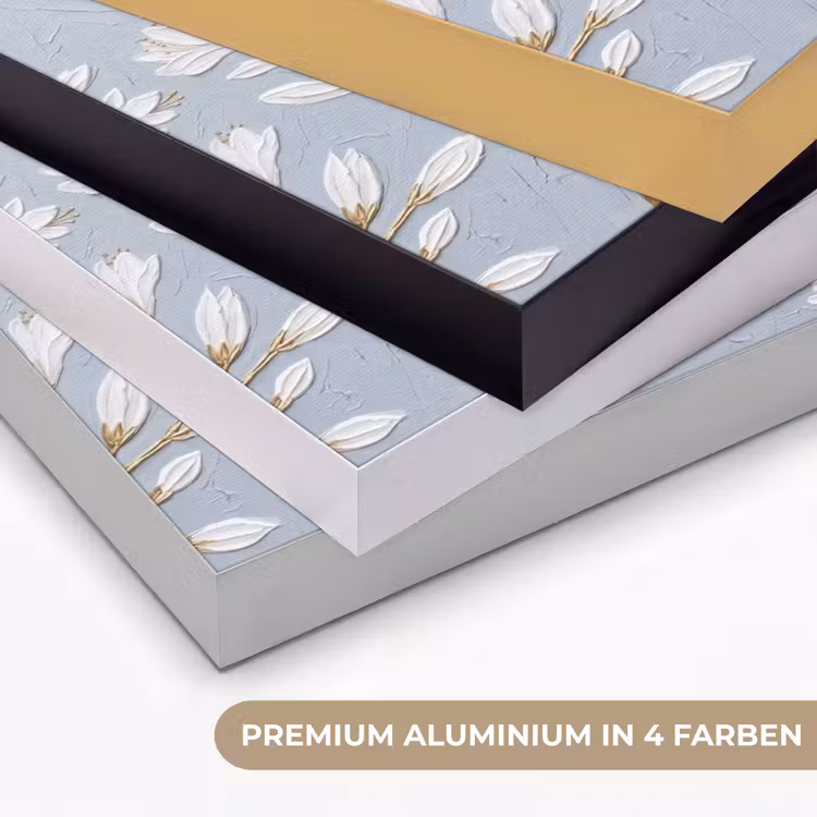 Illustratie - Bloemen - Blauw Textielframe zwart klein -USP_kleurenDE