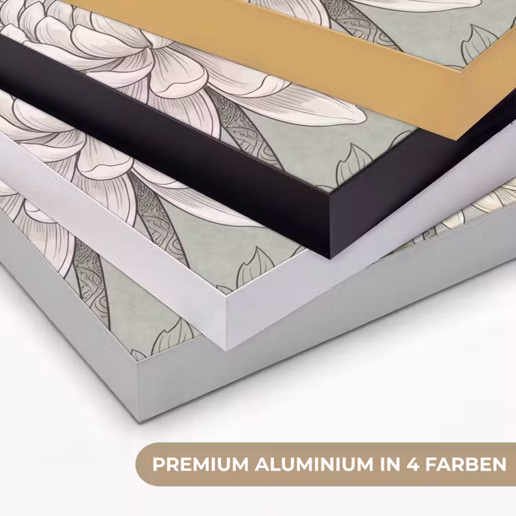 Illustratie - Bloemen - Groen Textielframe zwart klein -USP_kleurenDE