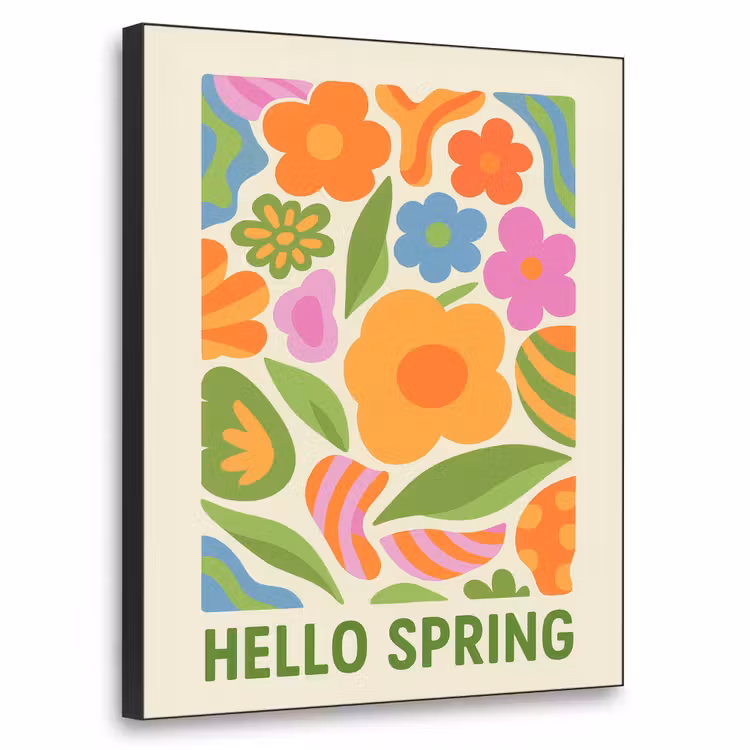 Illustratie - Bloemen - Quote - Kleurrijk Textielframe - compleet frame klein -3d