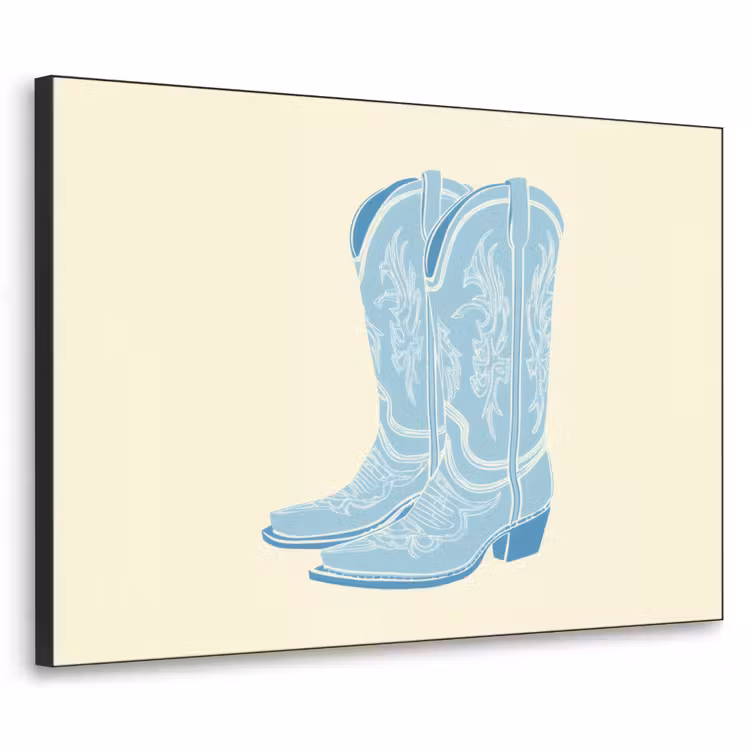 Illustratie - Cowboylaarzen - Patroon Textielframe - compleet frame klein -3d