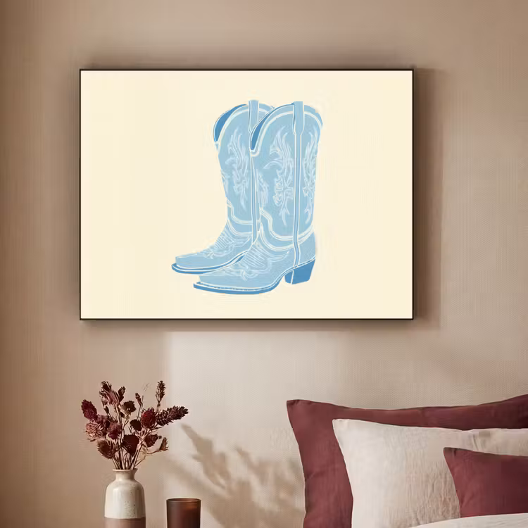 Illustratie - Cowboylaarzen - Patroon Textielframe zwart klein -sfeer1