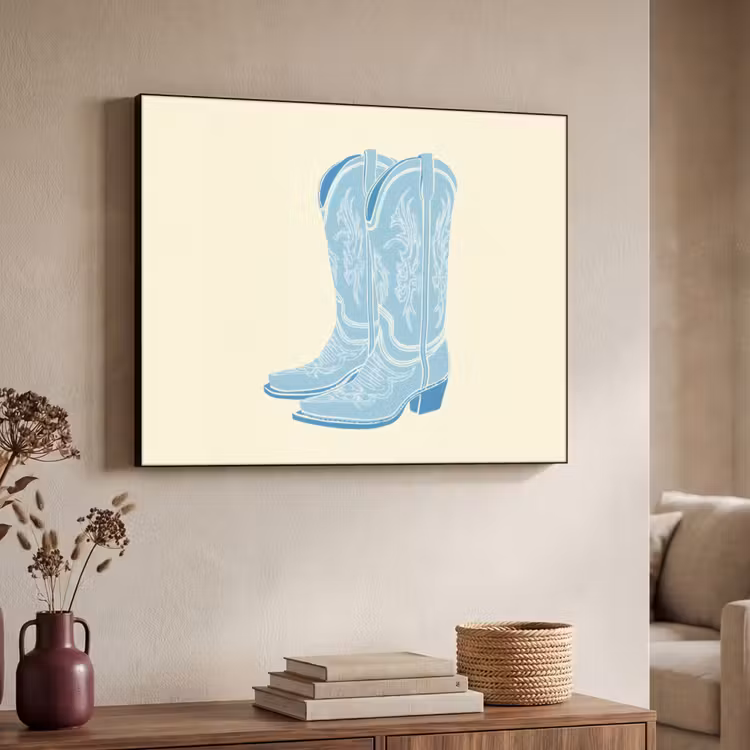 Illustratie - Cowboylaarzen - Patroon Textielframe zwart klein -sfeer3