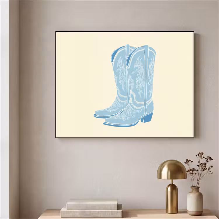 Illustratie - Cowboylaarzen - Patroon Textielframe - compleet frame klein -sfeer2