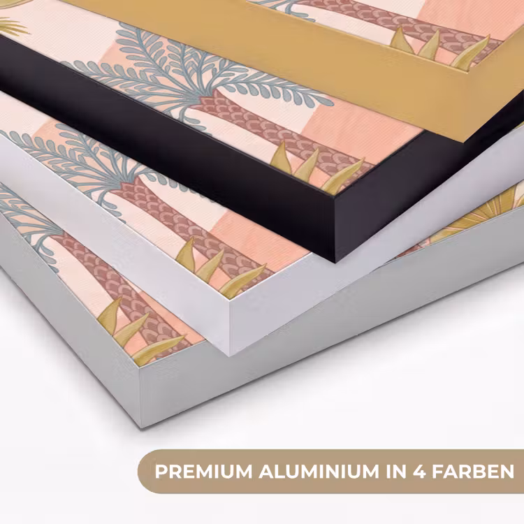 Illustratie - Palmbomen - Kleurrijk Textielframe zwart klein -USP_kleurenDE