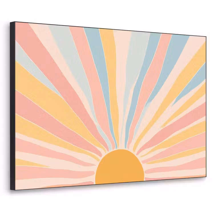 Illustratie - Zon - Pastelkleuren Textielframe - compleet frame klein -3d