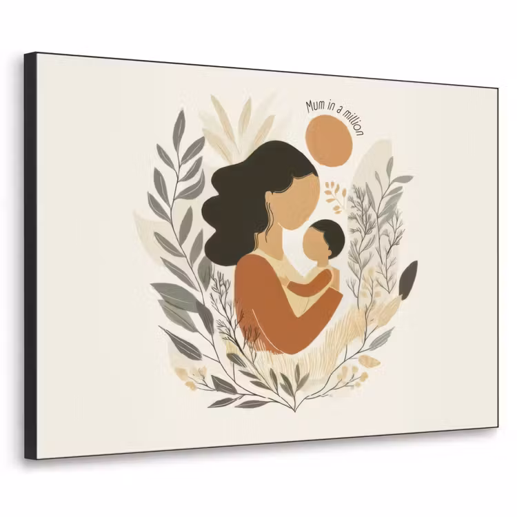 Illustratie - Quote - Moeder Textielframe zwart klein -3d
