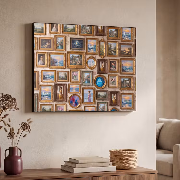 Interieur - Kunst - Collectie - Klassiek - Goud Textielframe zwart klein -sfeer3