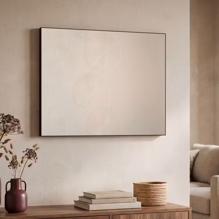 Japandi - Beige - Modern Textielframe zwart klein -sfeer3