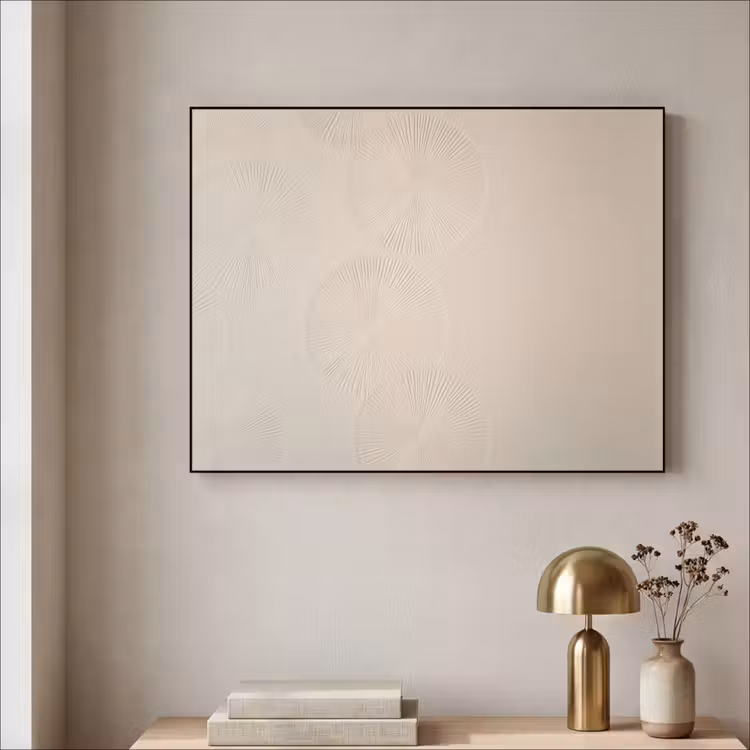 Japandi - Beige - Modern Textielframe zwart klein -sfeer2