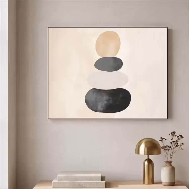 Japandi - Wabi sabi - Beige Textielframe - compleet frame klein -sfeer2
