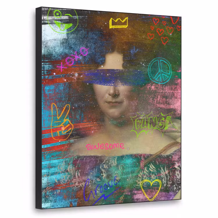 Johanna Henriette Engelen - Dubois Drahonet - Graffiti Textielframe zwart klein -3d
