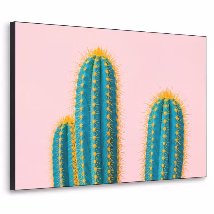 Art Frame - Kakteen - Modern - Pastell - Cactussen - Modern - Pastel Textielframe zwart klein