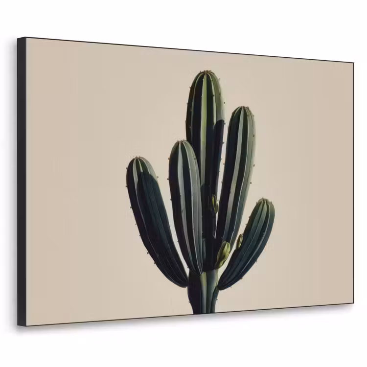 Cactus - Subtiel - Groen Textielframe zwart klein -3d
