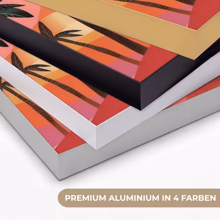 Kameel - Pyramides - Rode zon Textielframe zwart klein -USP_kleurenDE