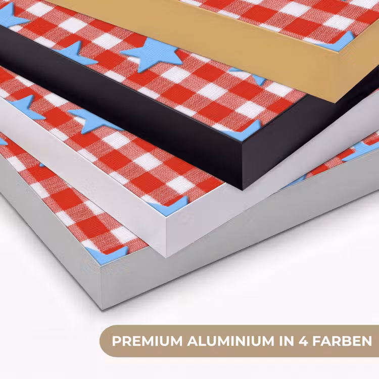 Ruit - Sterren - Rood Textielframe zwart klein 947 -USP_kleurenDE