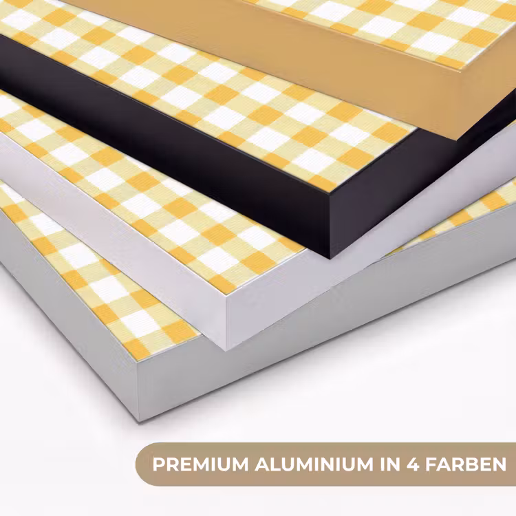 Ruit - Gingham - Klassiek - Geel en Wit Textielframe zwart klein 947 -USP_kleurenDE