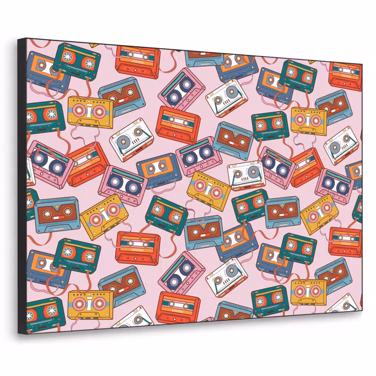Cassette - Patroon - Roze Textielframe - compleet frame klein 947 -3d
