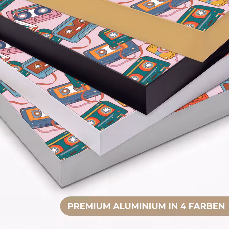 Cassette - Patroon - Roze Textielframe zwart klein 947 -USP_kleurenDE