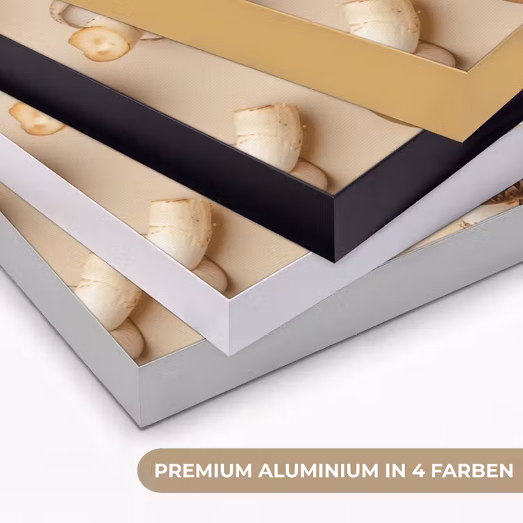 Kastanje Champignons - Beige Textielframe zwart klein -USP_kleurenDE
