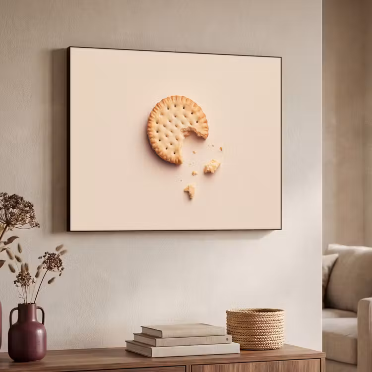Koekje - Kruimels - beige Textielframe - compleet frame klein -sfeer3
