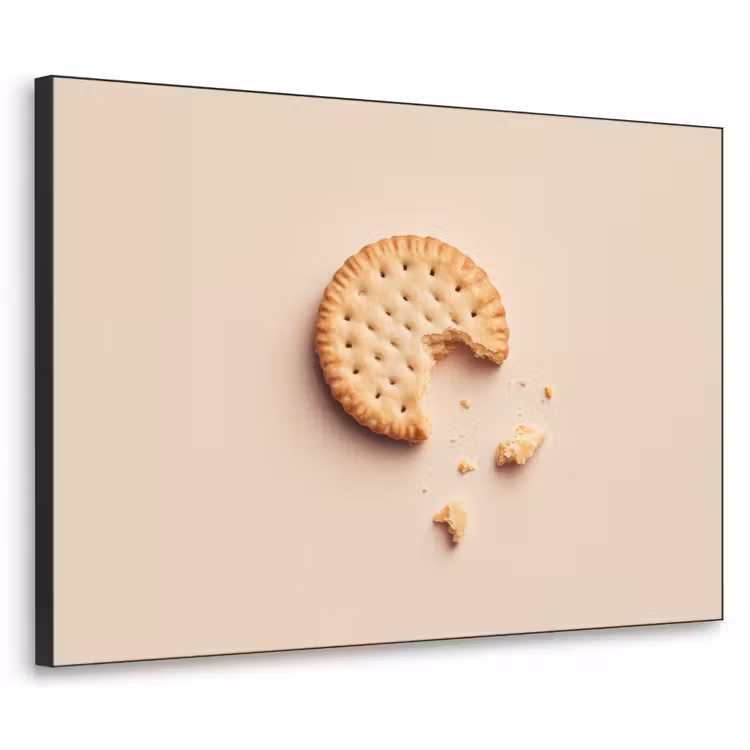 Koekje - Kruimels - beige Textielframe - compleet frame klein -3d