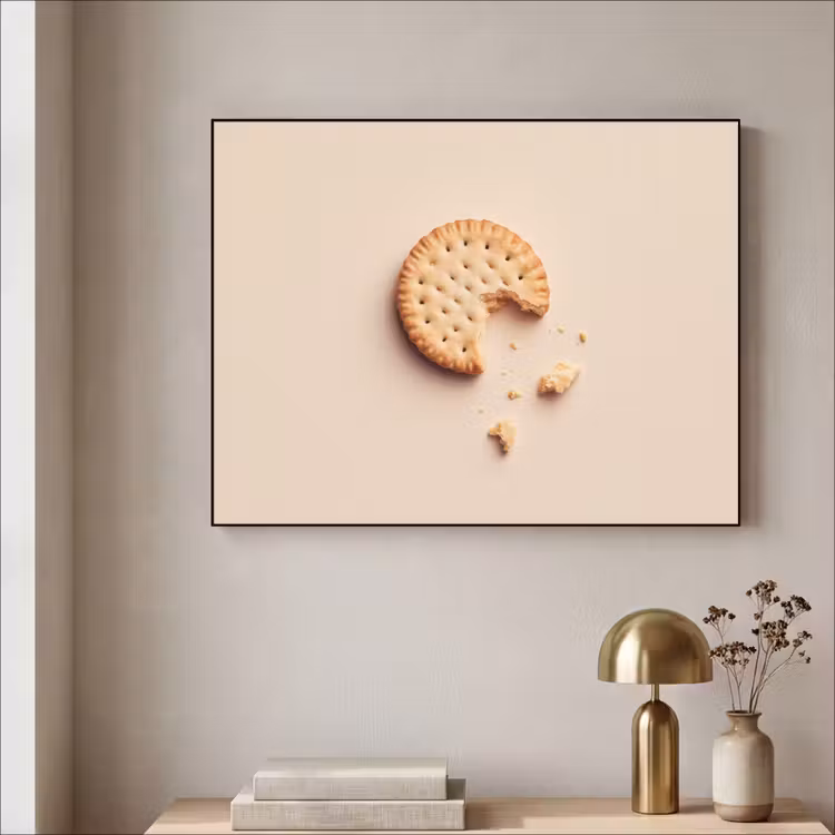 Koekje - Kruimels - beige Textielframe - compleet frame klein -sfeer2