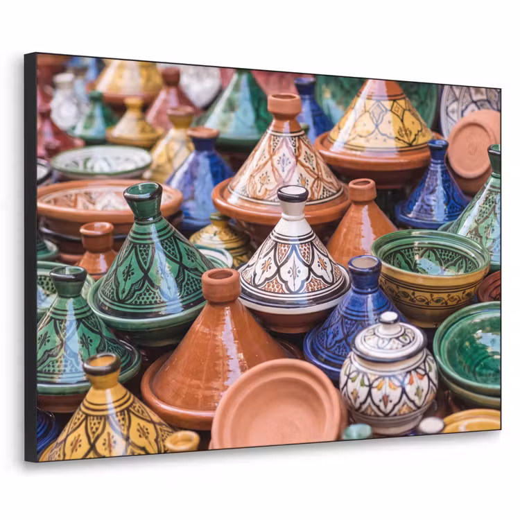 Art Frame - Keramik – Bunt – Muster - Aardewerk - Kleurrijk - Patroon Textielframe zwart klein
