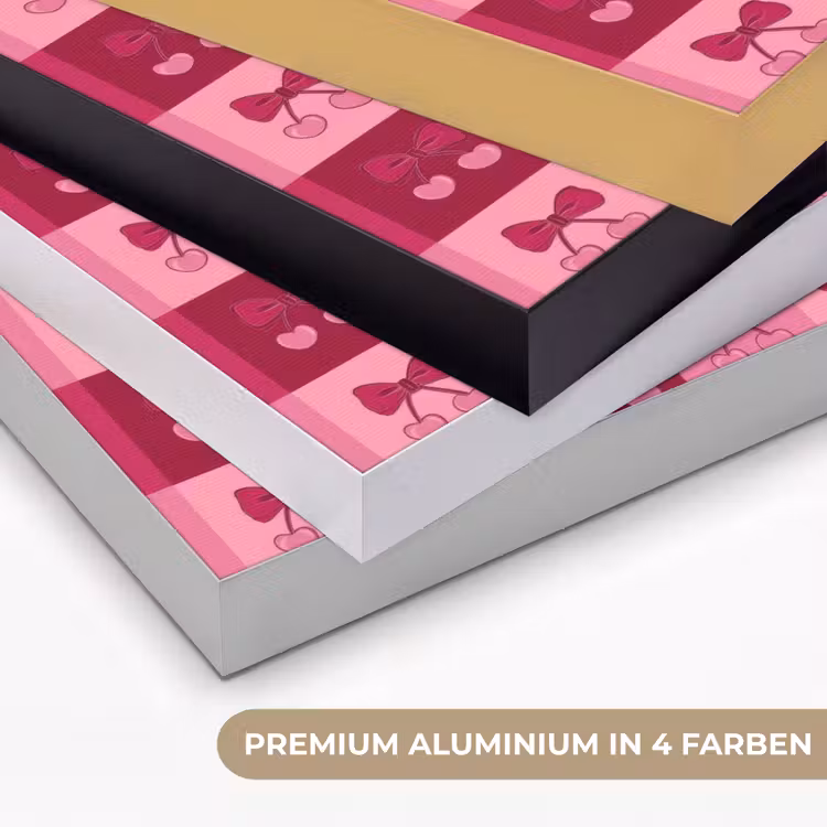Kersen - Strikjes - Speels - Roze - Bordeaux Textielframe zwart klein 947 -USP_kleurenDE
