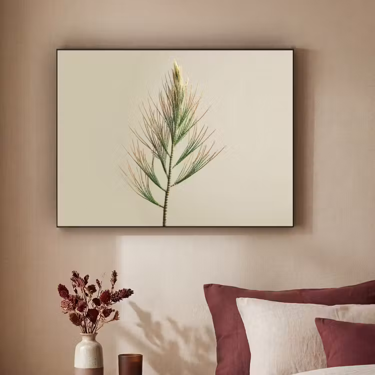 Dennentak - Naaldvormige bladeren - Lichtgroen Textielframe - compleet frame klein -sfeer1