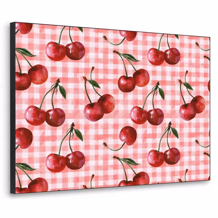 Kersen - Blokken - Rood Textielframe zwart klein 947 -3d