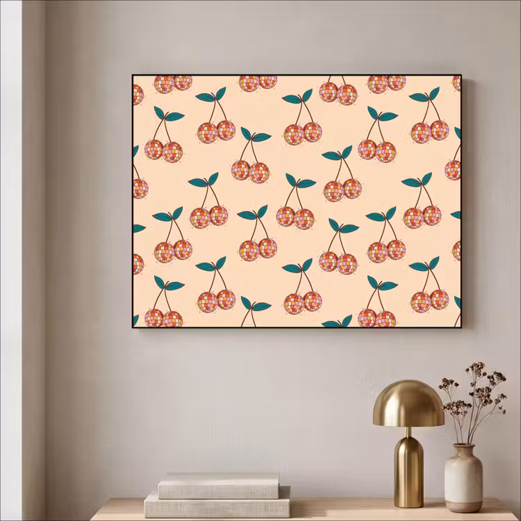 Kers - Disco - Patroon Textielframe zwart klein 947 -sfeer2